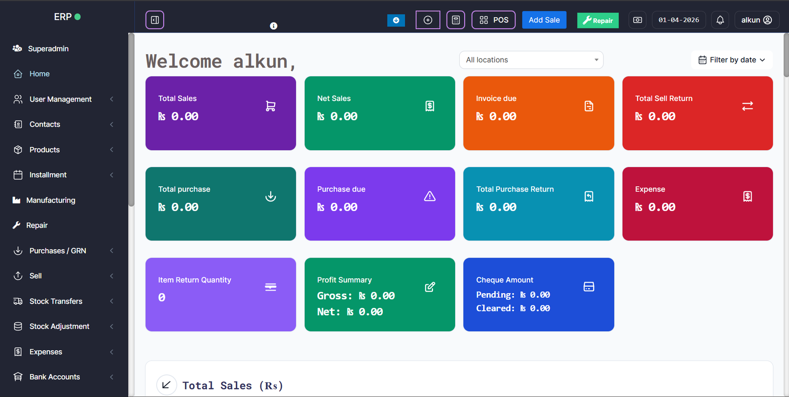 Business dashboard preview